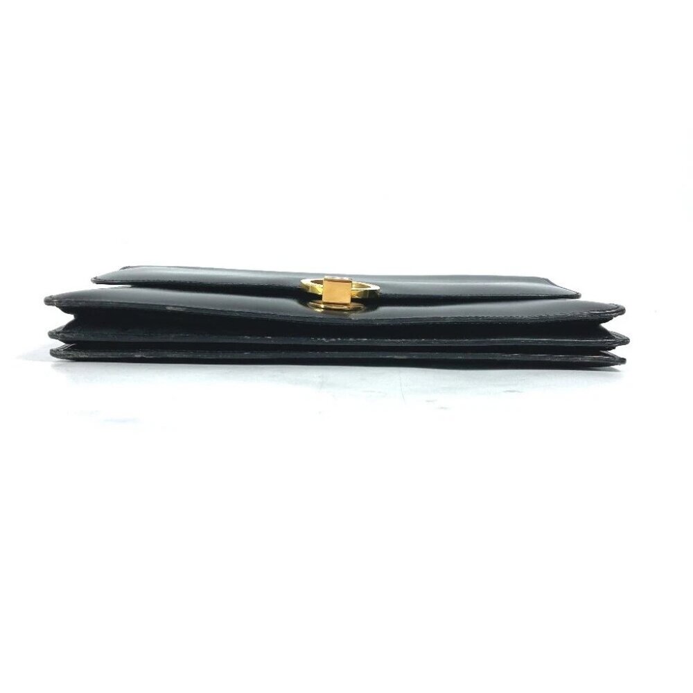 HERMES vintage Ring Do Hand Bag Flap Shoulder Bag Bock Scarf Black/GoldHardware - Picture 6 of 15